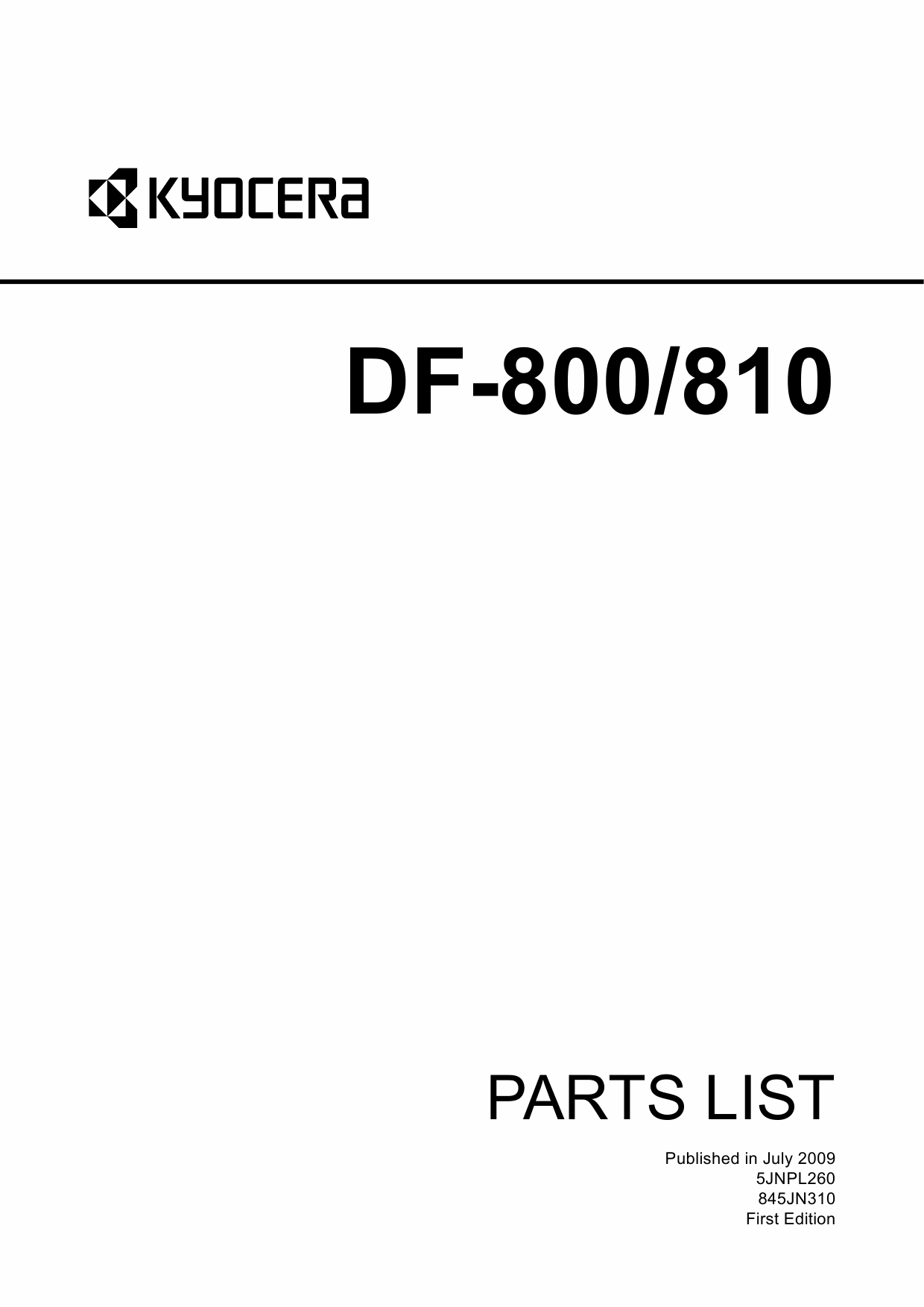 KYOCERA Options Document-Feeder DF-800 810 for-550c-650c-750c Parts Manual-1